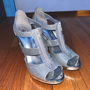 Fioni Silver Sparkly Heels